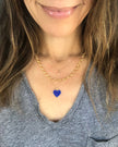 Blue Enamel Heart Necklace