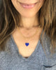 Blue Enamel Heart Necklace