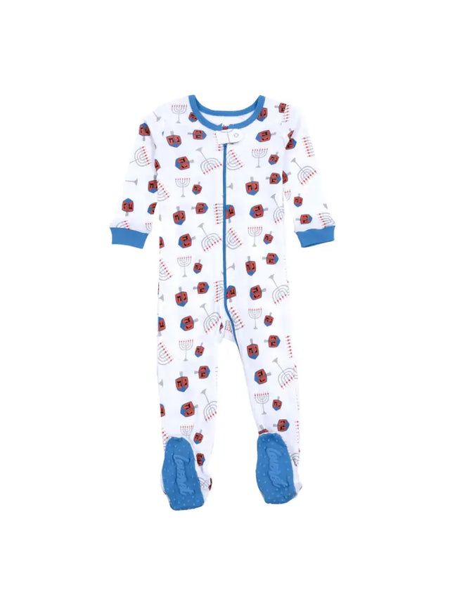 Leveret Pajamas Footed Cotton Menorah Hanukkah Pajamas