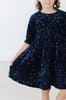 Navy Velvet Sequin Dress