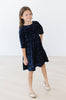 Navy Velvet Sequin Dress