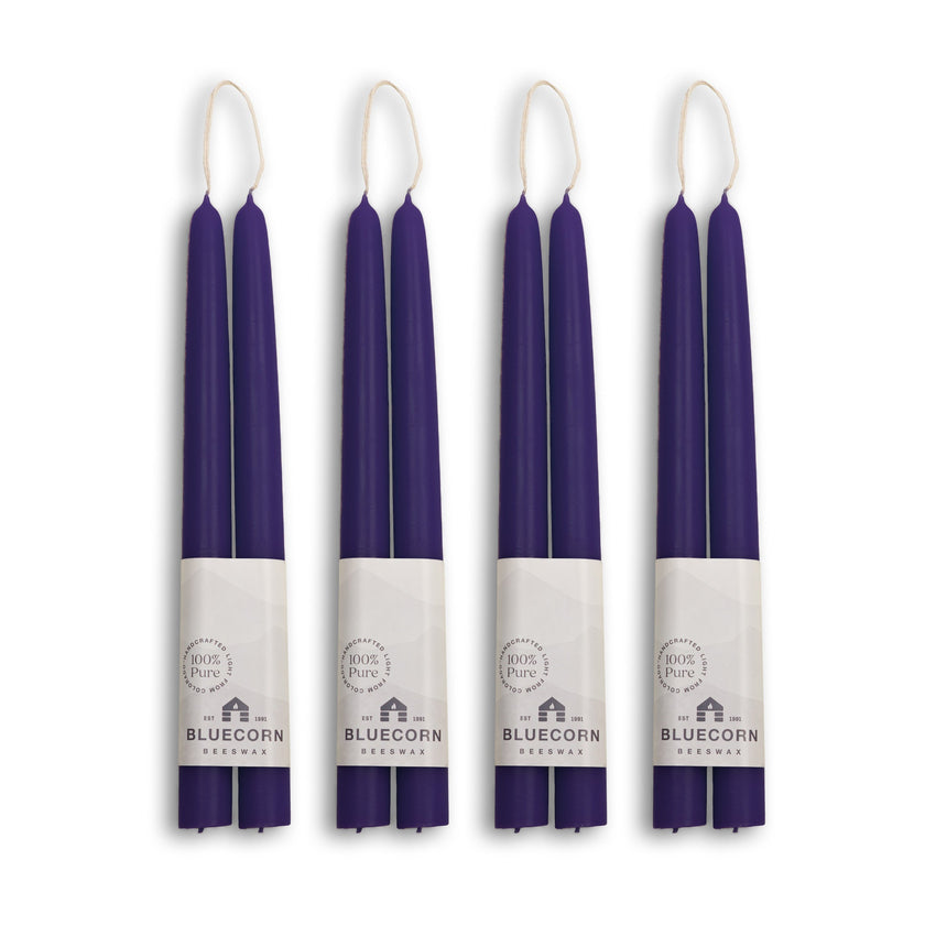 Hand-Dipped Beeswax Taper Candles - Bulk 4-Pair Bundle