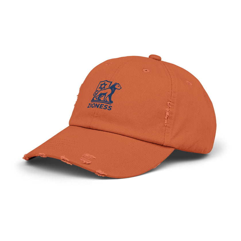 Distressed Cap, Zioness Zionist Israeli Love Judaica Jewish Joy, We Will Dance Again, Never Again, Jewish Star Chai Hamsa, Unisex Hat,