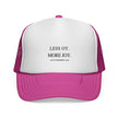 Less Oy More Joy trucker cap | minimalist text hat, Jewish humor