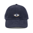 Good Vibes Embroidered Corduroy Cap, Evil Eye Good Energy Hat