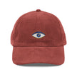 Good Vibes Embroidered Corduroy Cap, Evil Eye Good Energy Hat