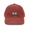 Good Vibes Embroidered Corduroy Cap, Evil Eye Good Energy Hat