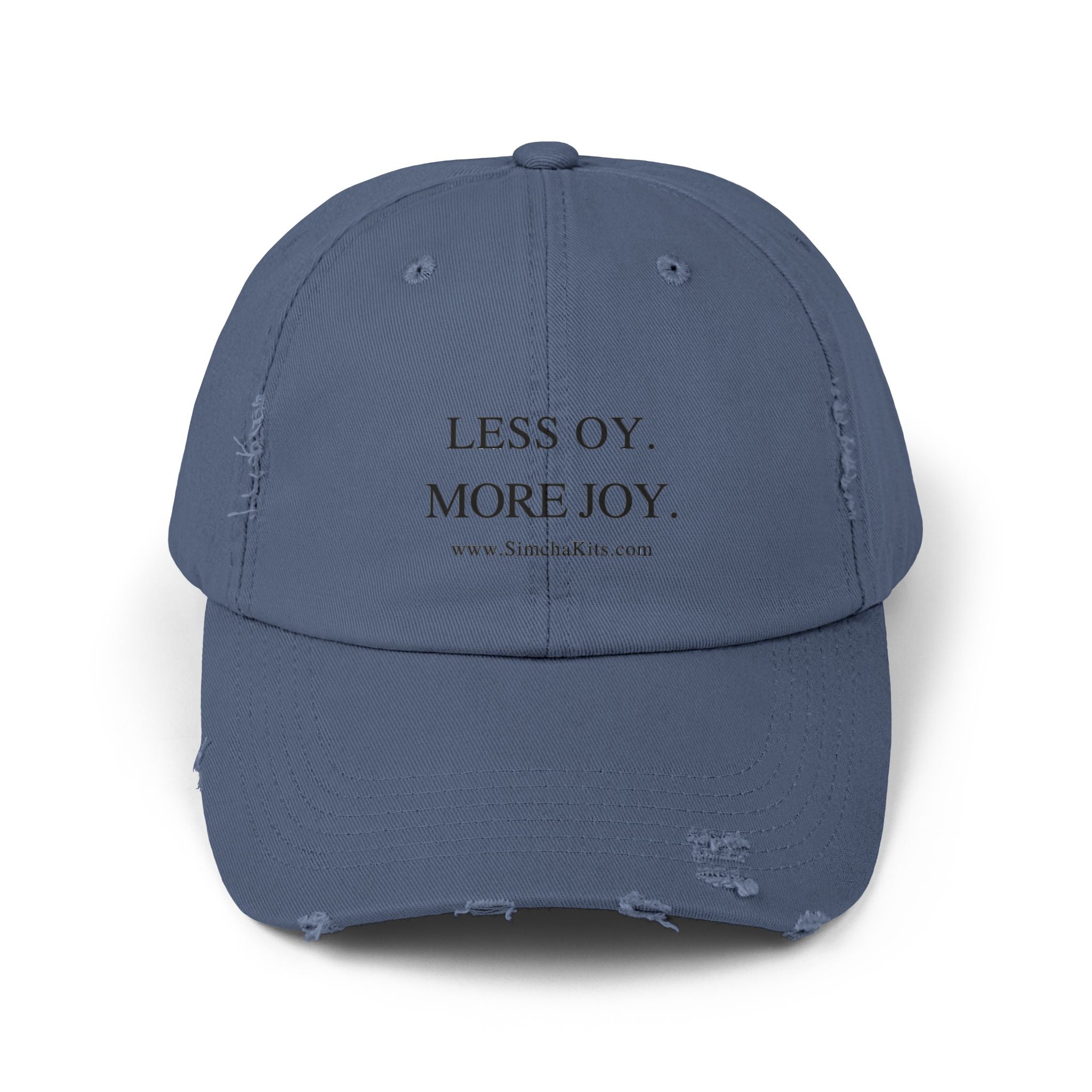 Distressed Cap, Unisex Hat for Hanukkah, Simcha Kits, Jewish Joy Yiddish Hebrew Gift, Oy More Joy Slogan, Chanukah Baseball Cap, Vintage