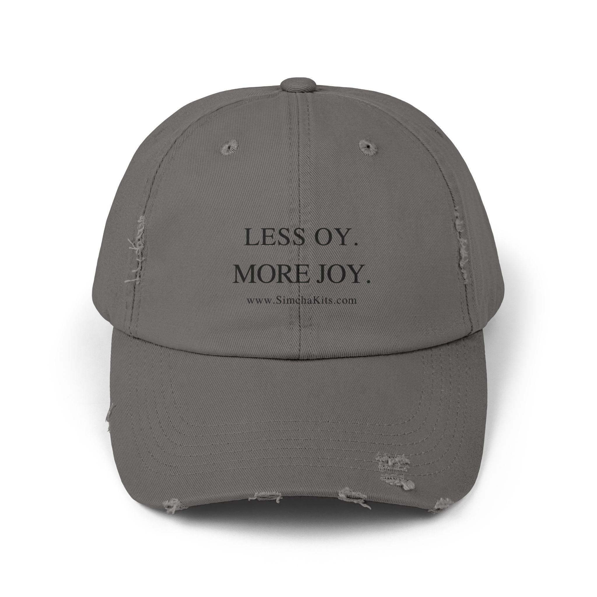 Distressed Cap, Unisex Hat for Hanukkah, Simcha Kits, Jewish Joy Yiddish Hebrew Gift, Oy More Joy Slogan, Chanukah Baseball Cap, Vintage
