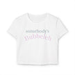 Somebody's Bubbleleh Baby Tee, Casual Women's Top, Gift for Moms, Cute Crop Tee, Spring Fashion, Family Gathering Style