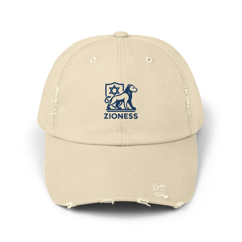 Distressed Cap, Zioness Zionist Israeli Love Judaica Jewish Joy, We Will Dance Again, Never Again, Jewish Star Chai Hamsa, Unisex Hat,