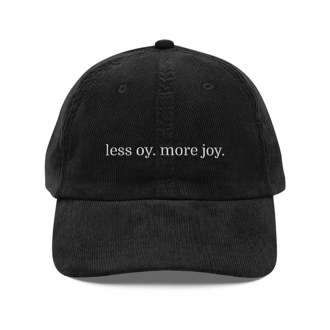 Embroidered Vintage Corduroy Cap, Jewish Humor Dad Hat, Hanukkah Gift, Oy Joy, Men's Fashion Accessory