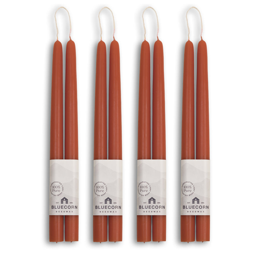 Hand-Dipped Beeswax Taper Candles - Bulk 4-Pair Bundle