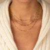 Solid Bar X Ball Chain Necklace