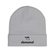 Chai Demand, Embroidered Knit Beanie, Winter Skull Cap, Cozy Beanie, Embroidered Winter Headwear, Unique Beanie Hat