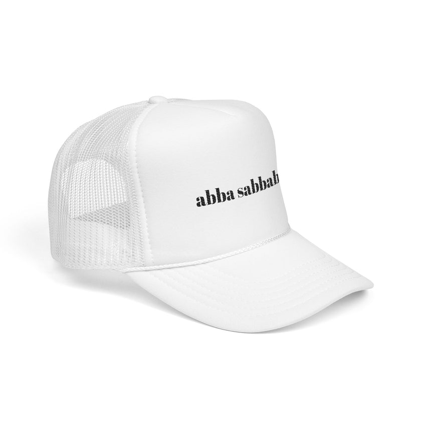 Embroidered Foam Trucker Hat, Jewish Dad Hat, Hebrew Hanukkah Gift, Abba Sabbaba Cap, Religious Headwear, Festival Wear, Retro Fashion