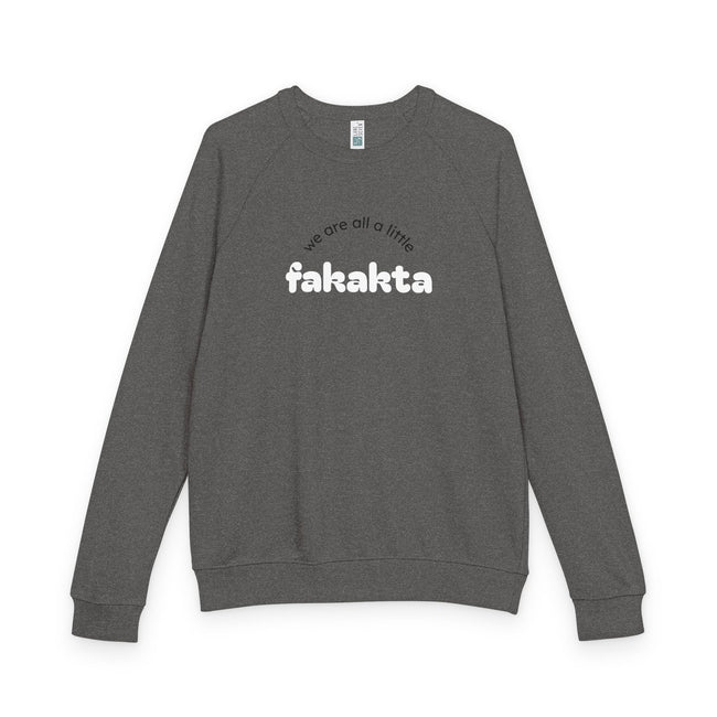 Fakakta Crewneck Sweatshirt, Cozy Unisex Raglan, Relaxed Casual Style, Great gift, Yiddish humor