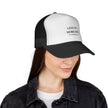 Less Oy More Joy trucker cap | minimalist text hat, Jewish humor