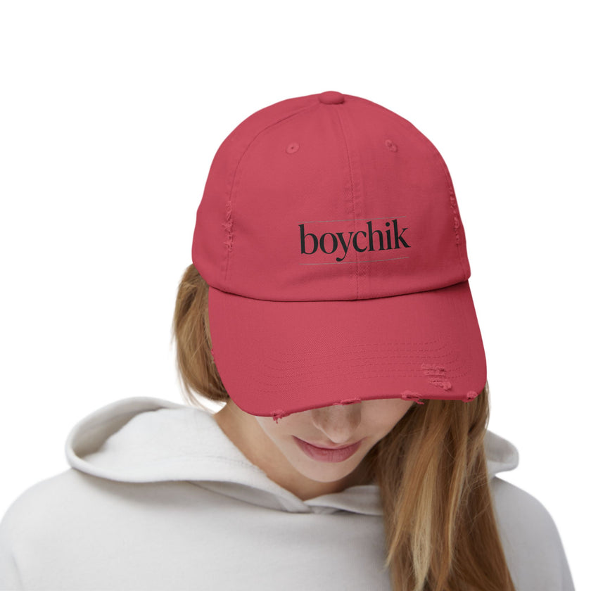 Distressed Cap, Boychik, Hanukkah Gift, Jewish Humor, Hebrew, Unisex Hat, Yiddish Bag Boy Cap, Jewish Cap
