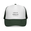 Less Oy More Joy trucker cap | minimalist text hat, Jewish humor