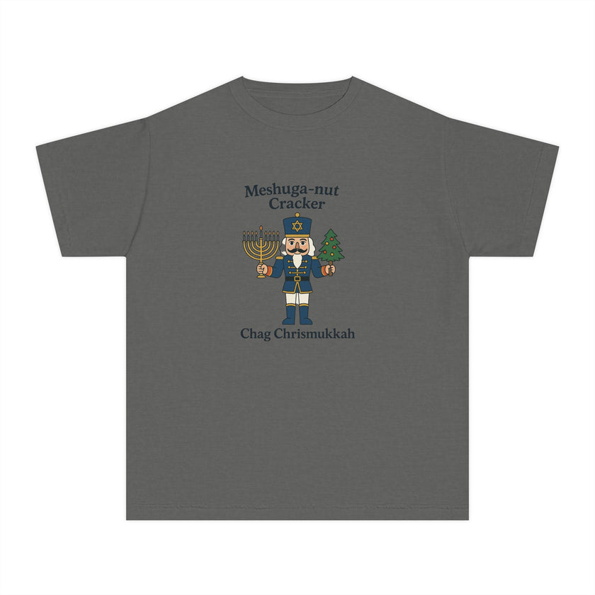 Menschug-nut Cracker Youth Tee | Chanukah Nutcracker Hanukkah Shirt