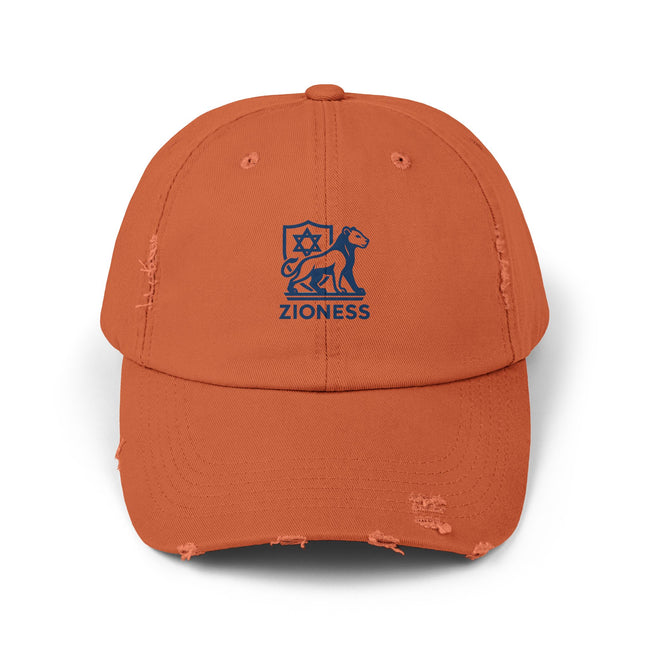 Distressed Cap, Zioness Zionist Israeli Love Judaica Jewish Joy, We Will Dance Again, Never Again, Jewish Star Chai Hamsa, Unisex Hat,