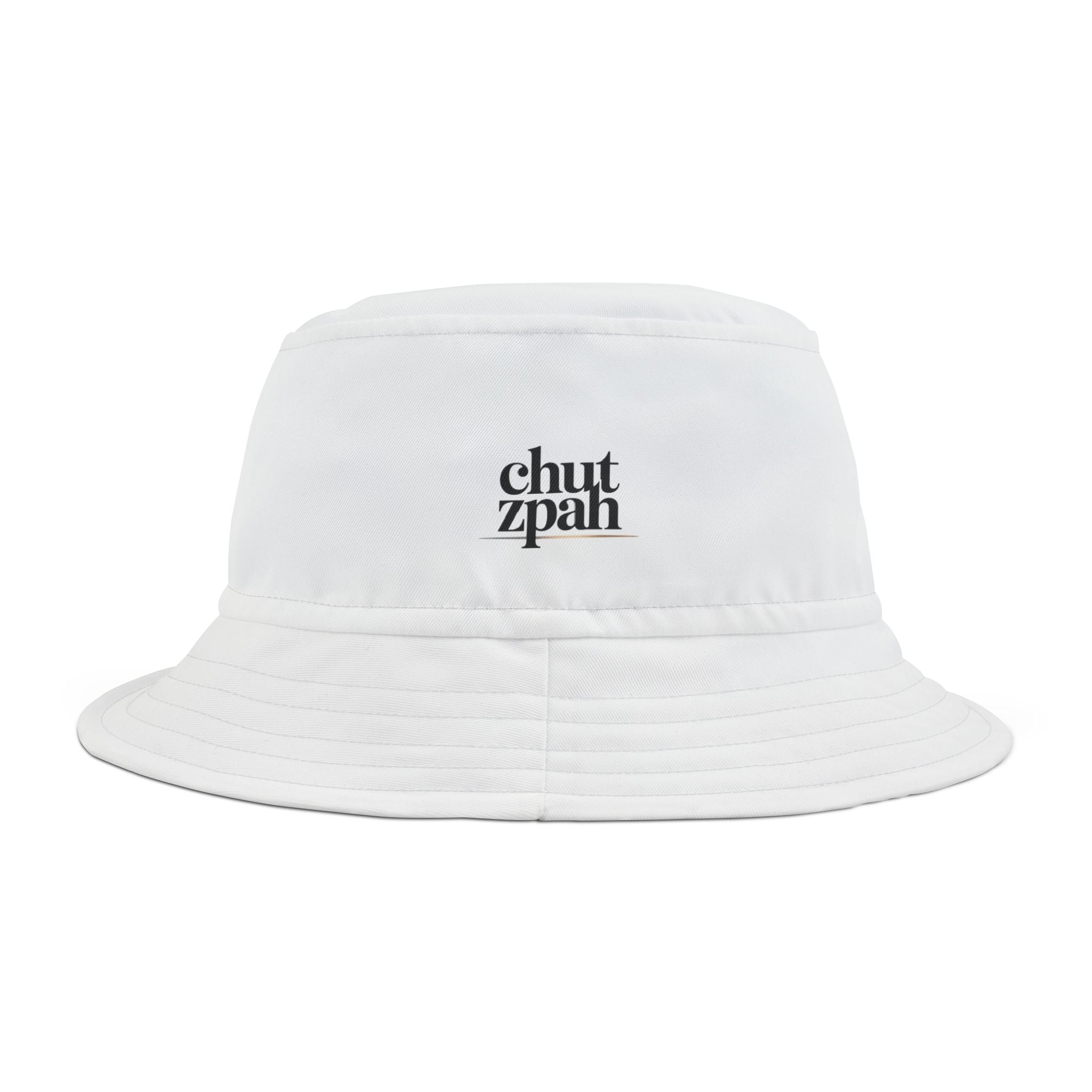 Chutzpah Bucket Hat, Trendy AOP Hat for Summer, Beachwear Accessory, Gift for Festivals, Casual Outdoor Style