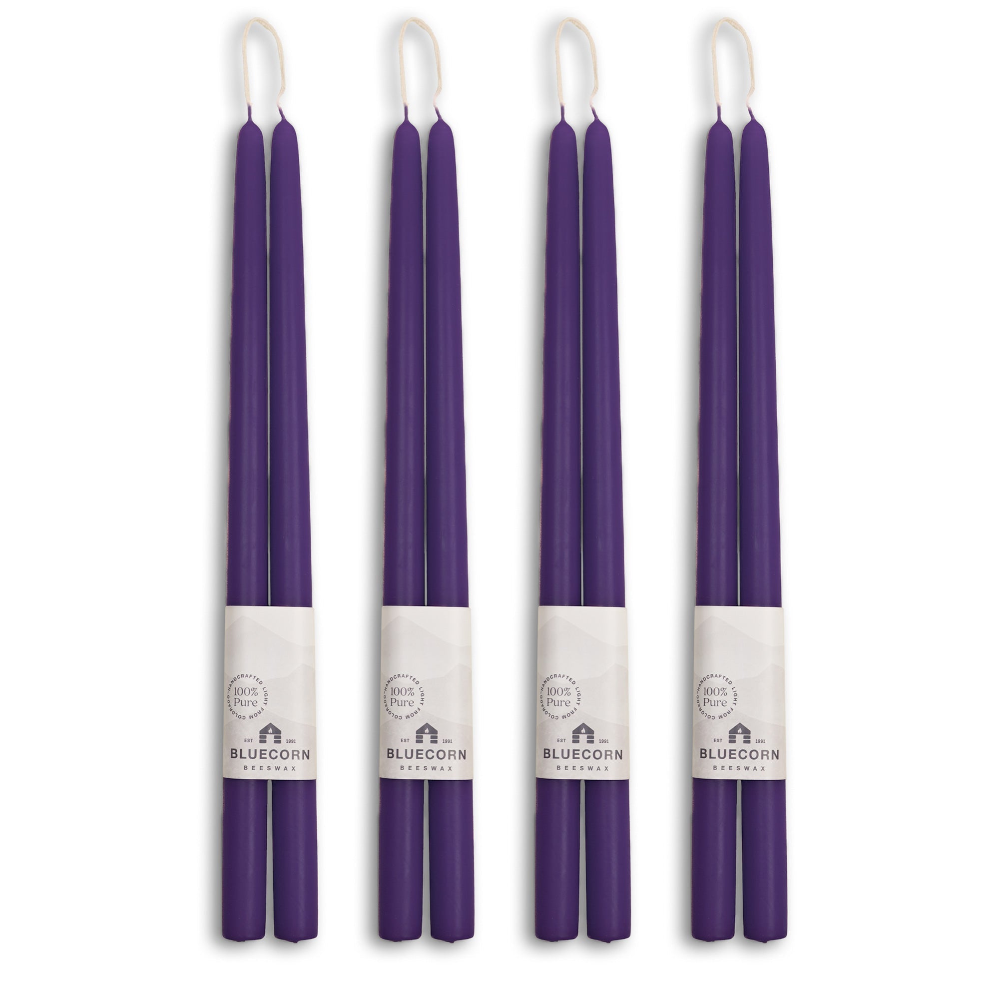 Hand-Dipped Beeswax Taper Candles - Bulk 4-Pair Bundle