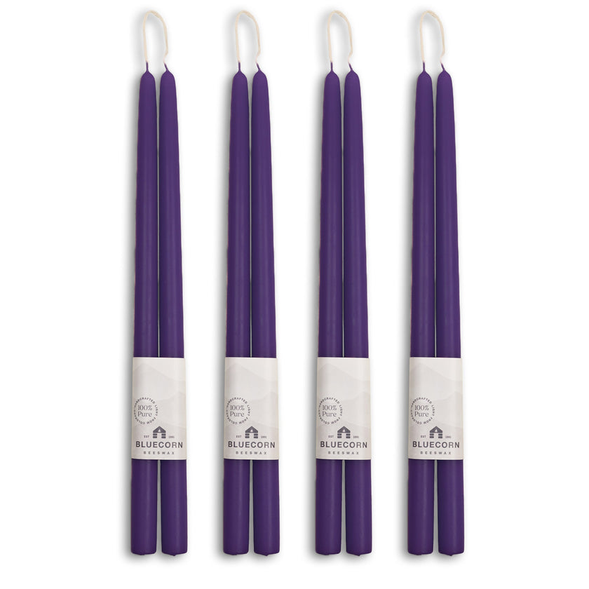 Hand-Dipped Beeswax Taper Candles - Bulk 4-Pair Bundle