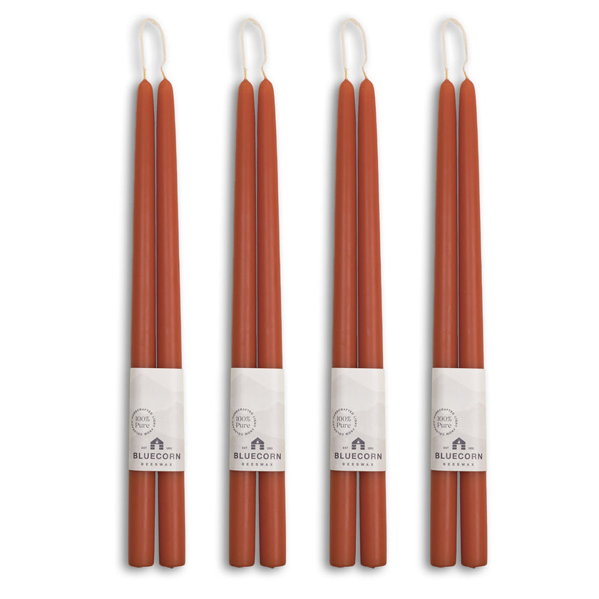 Hand-Dipped Beeswax Taper Candles - Bulk 4-Pair Bundle