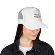 Less Oy More Joy trucker cap | minimalist text hat, Jewish humor
