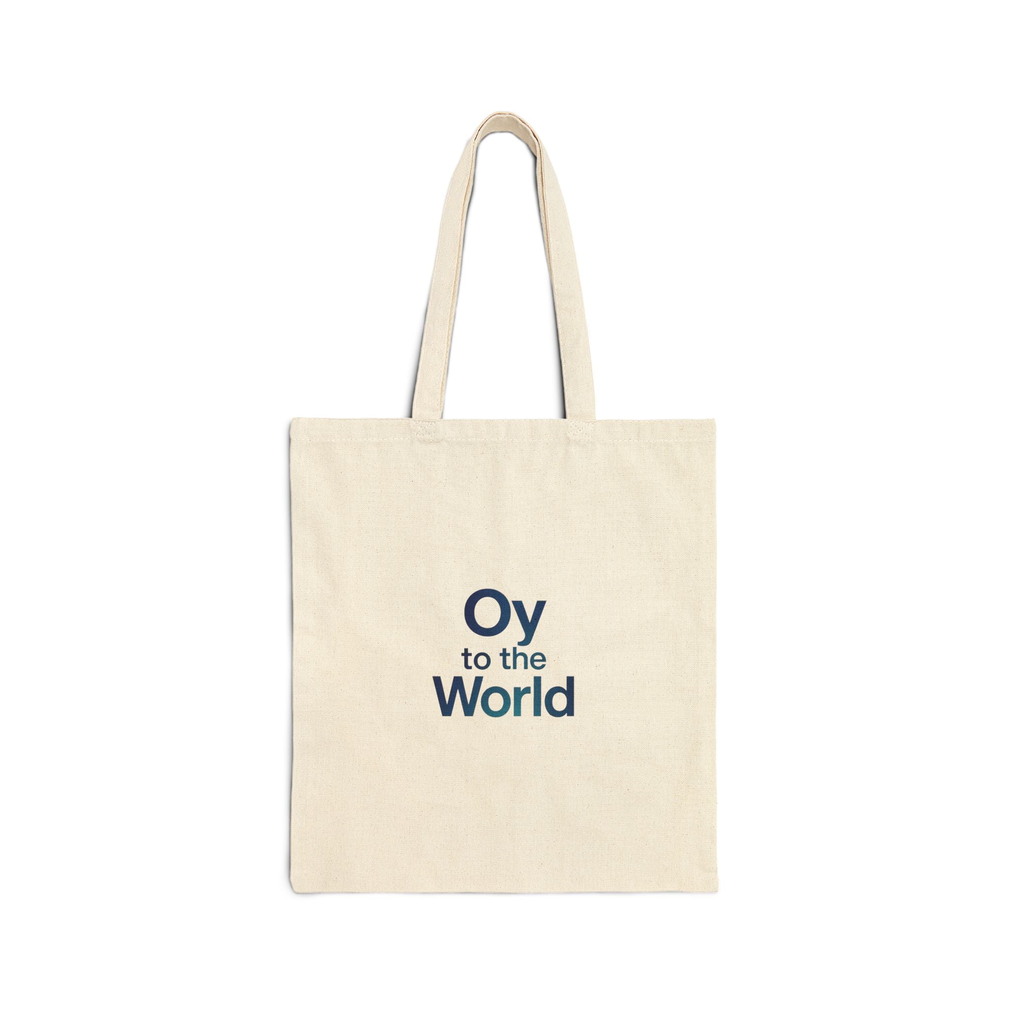 Oy to the World Tote Bag | Holiday Wordplay, Chrismukkah Hanukkah gift ideas Jewish humor