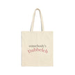 Yiddish Bubbeleh Cotton Canvas Tote Bag | Eco-Friendly Shopping, Beach, Market, Gift, Jewish Humor