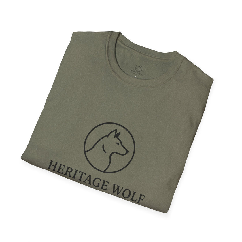 Heritage Wolf Unisex Softstyle T-Shirt - Comfy Tee for Animal Lovers, Casual Wear, Nature Inspired, Gift for Wolf Enthusiasts