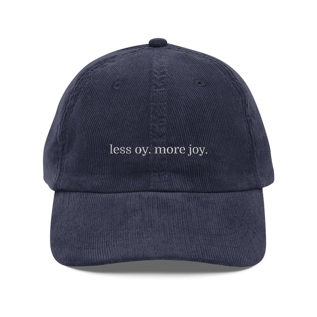 Embroidered Vintage Corduroy Cap, Jewish Humor Dad Hat, Hanukkah Gift, Oy Joy, Men's Fashion Accessory