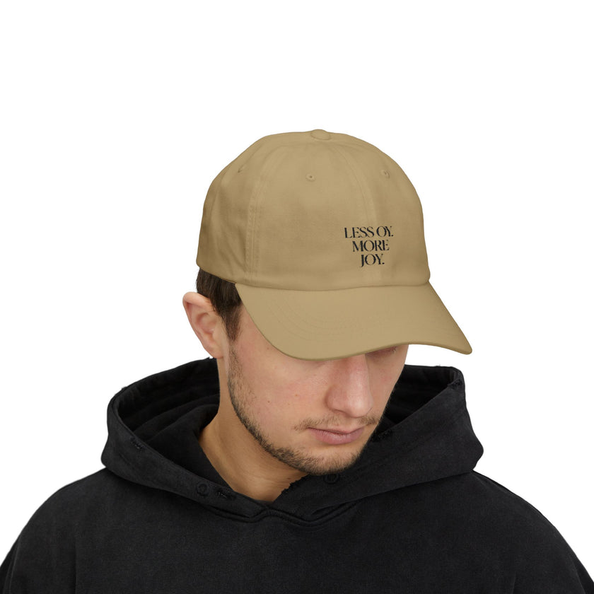 Dad Cap, Jewish Joy Hat, Less Oy More Joy Baseball Cap, Never Again, Jewish Humor Cap, Unisex Baseball Hat