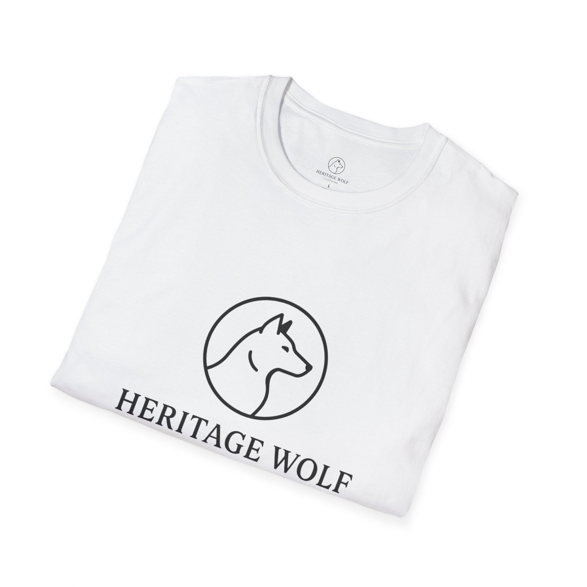 Heritage Wolf Unisex Softstyle T-Shirt - Comfy Tee for Animal Lovers, Casual Wear, Nature Inspired, Gift for Wolf Enthusiasts