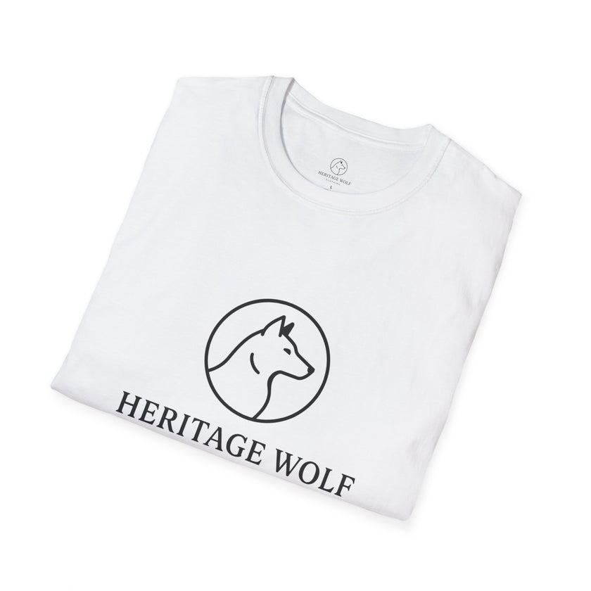 Heritage Wolf Unisex Softstyle T-Shirt - Comfy Tee for Animal Lovers, Casual Wear, Nature Inspired, Gift for Wolf Enthusiasts