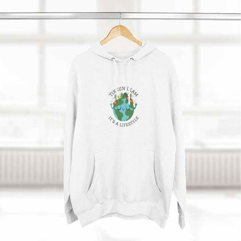 Tikkun Olam Three Panel Fleece Hoodie