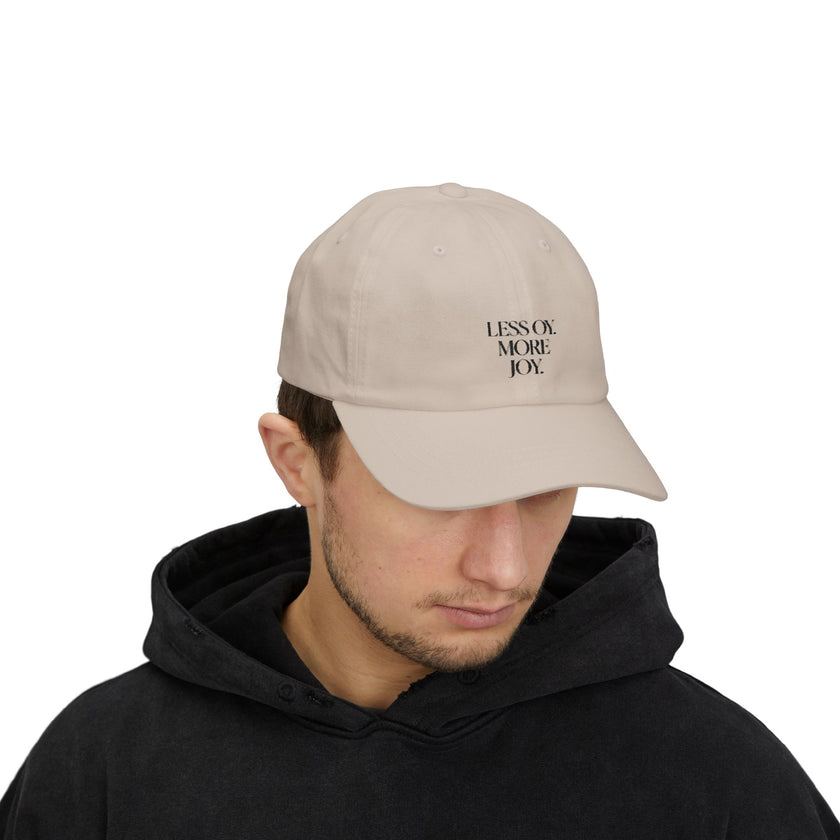 Dad Cap, Jewish Joy Hat, Less Oy More Joy Baseball Cap, Never Again, Jewish Humor Cap, Unisex Baseball Hat