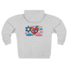 Evil Eye Star of David - Unisex Zip Hoodie Jewish Designs, Cozy Zip-Up, Perfect for Celebrations, Gifts, Everyday Wear, Spiritual Clothing