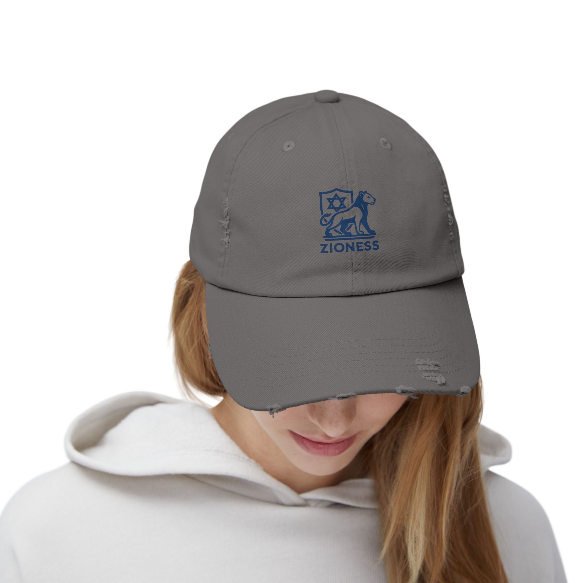 Distressed Cap, Zioness Zionist Israeli Love Judaica Jewish Joy, We Will Dance Again, Never Again, Jewish Star Chai Hamsa, Unisex Hat,