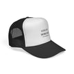 Less Oy More Joy trucker cap | minimalist text hat, Jewish humor