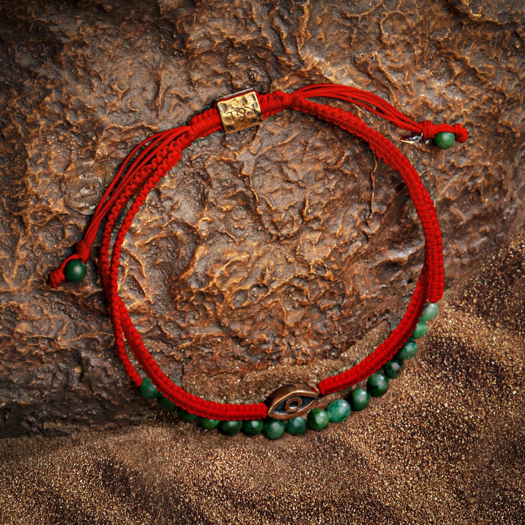 Fiery Luck - Jade Evil Eye Charm Wrap