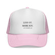 Less Oy More Joy trucker cap | minimalist text hat, Jewish humor