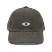 Good Vibes Embroidered Corduroy Cap, Evil Eye Good Energy Hat