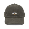 Good Vibes Embroidered Corduroy Cap, Evil Eye Good Energy Hat