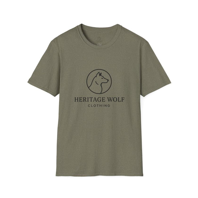 Heritage Wolf Unisex Softstyle T-Shirt - Comfy Tee for Animal Lovers, Casual Wear, Nature Inspired, Gift for Wolf Enthusiasts