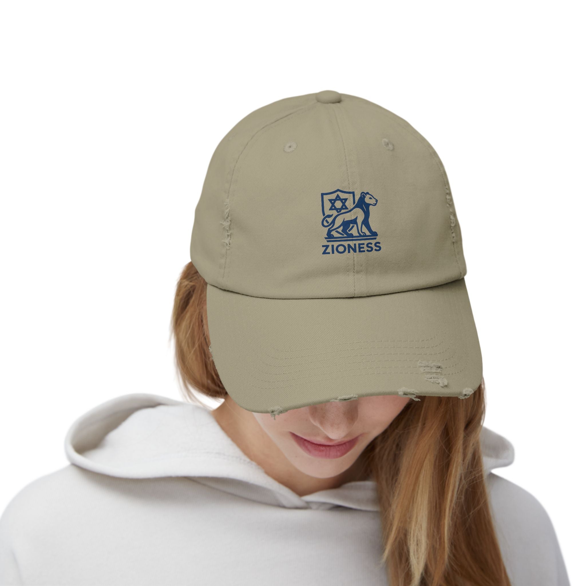 Distressed Cap, Zioness Zionist Israeli Love Judaica Jewish Joy, We Will Dance Again, Never Again, Jewish Star Chai Hamsa, Unisex Hat,