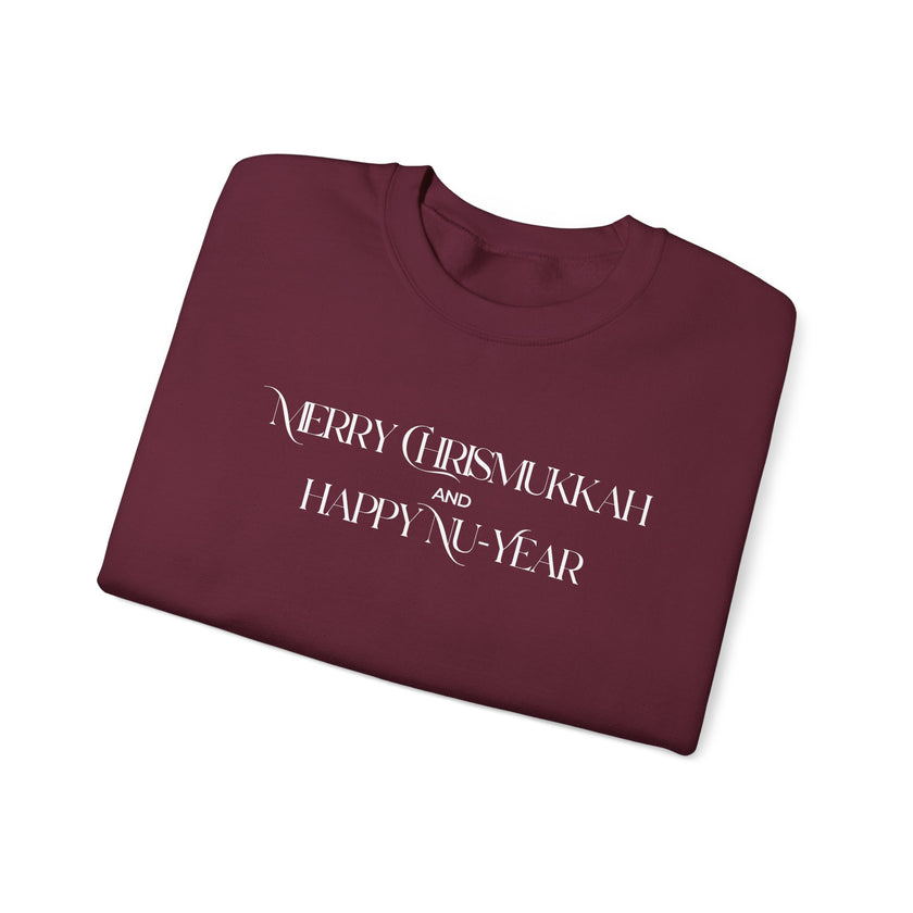 Merry Chrismukkah and Happy Nu Year Crewneck Sweatshirt | Holiday Mashup